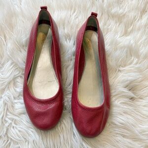 Aetrex Red Genuine Leather Erica Rose Rounded Toe Ballet Women’s Flats Size 7